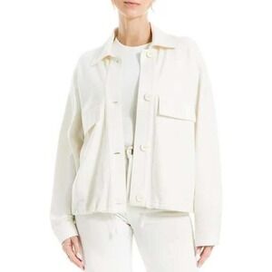 Max Studio‎ Women's Knit Cropped Boyfriend Jacket Ivory Size Small New With Tags
